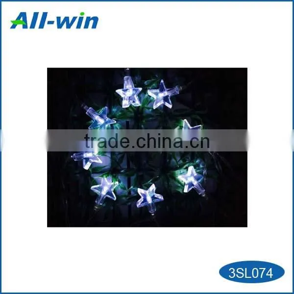 cyrstalline white LED solar light, star LED light with solar panel LED lampion