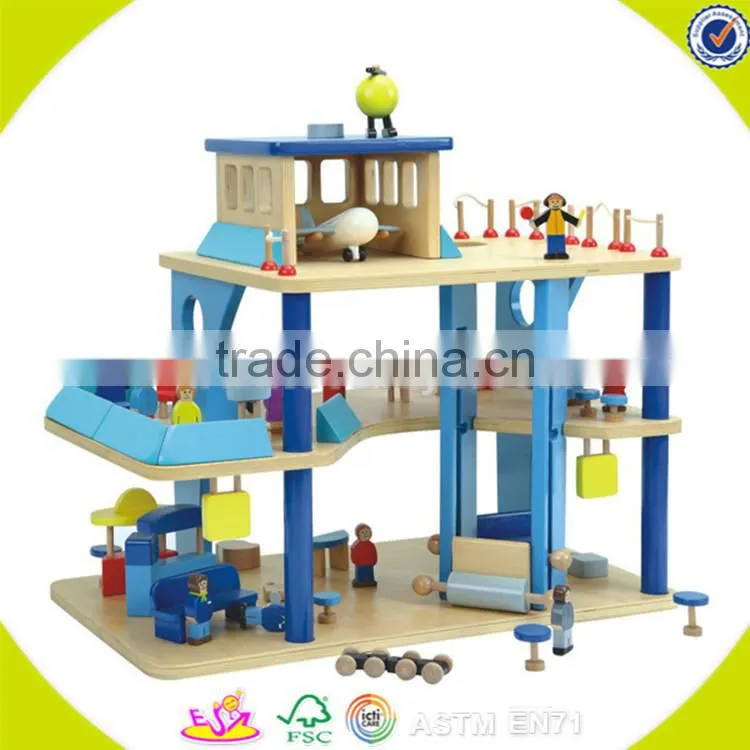 Wholesale lovely wooden dollhouse set toy cute children wooden dollhouse set toy best gift wooden dollhouse set toy W06A053