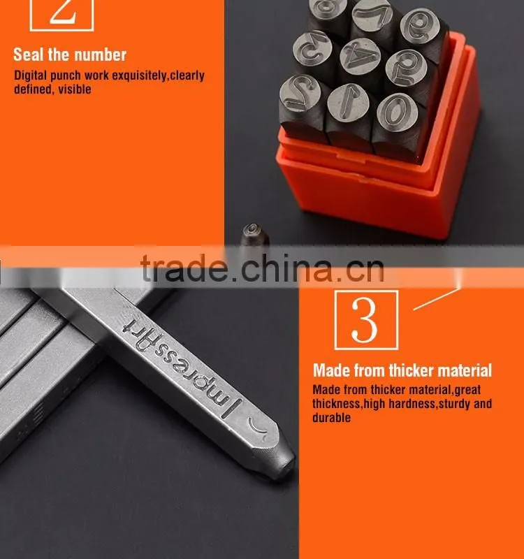 Professional 8mm 9PCS Steel Number