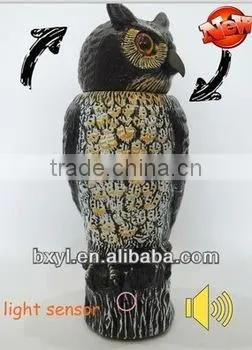 Lifelike Owl Scarecrow with Bobble Head