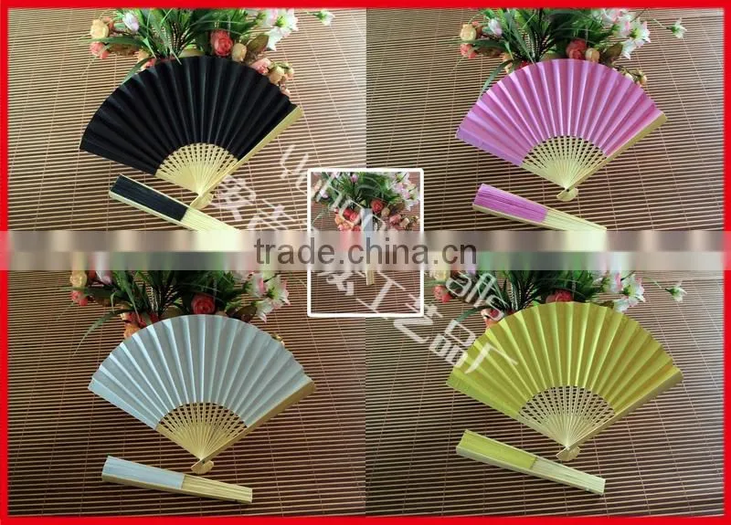 Popular double sides paper bamboo hand fan