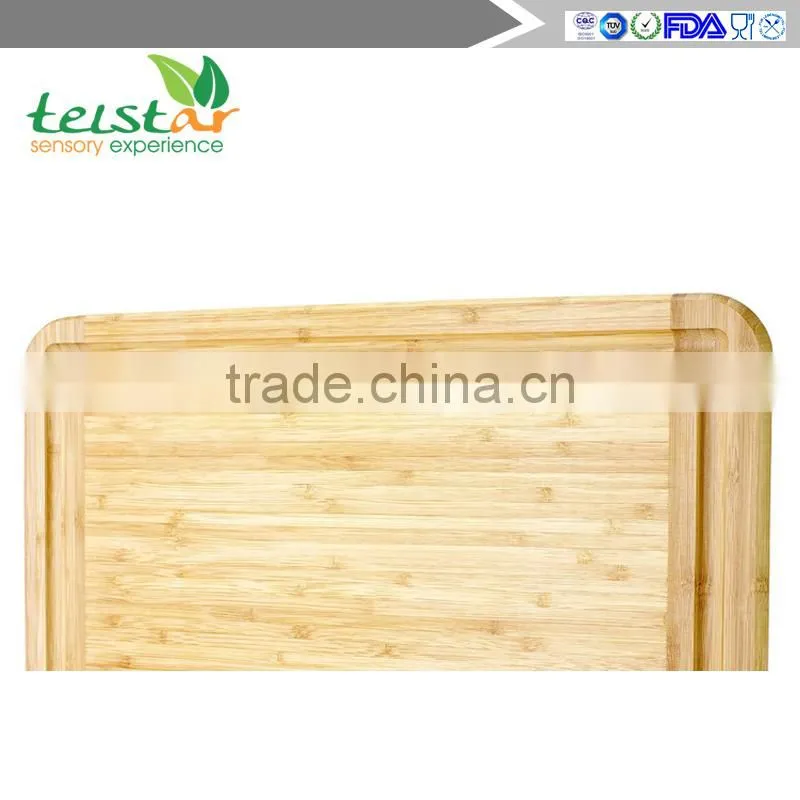 Bamboo Cutting Board and Serving Tray with Juice Groove - Extra Large 18 x 12 inches - Made Using Premium Bamboo
