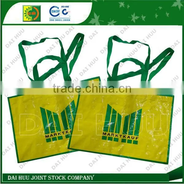 Colorful Lamination with BOPP woven tote bag for shopping