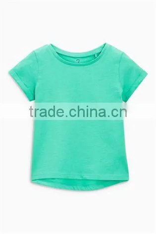 2017 hot sales children girls o-neck short sleeve T-shirt pure color