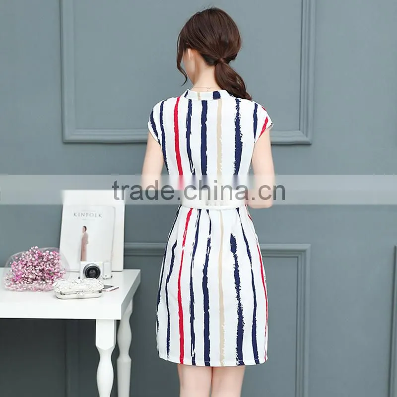 Maxnegio latest designs digital print chiffon ladies casual dress