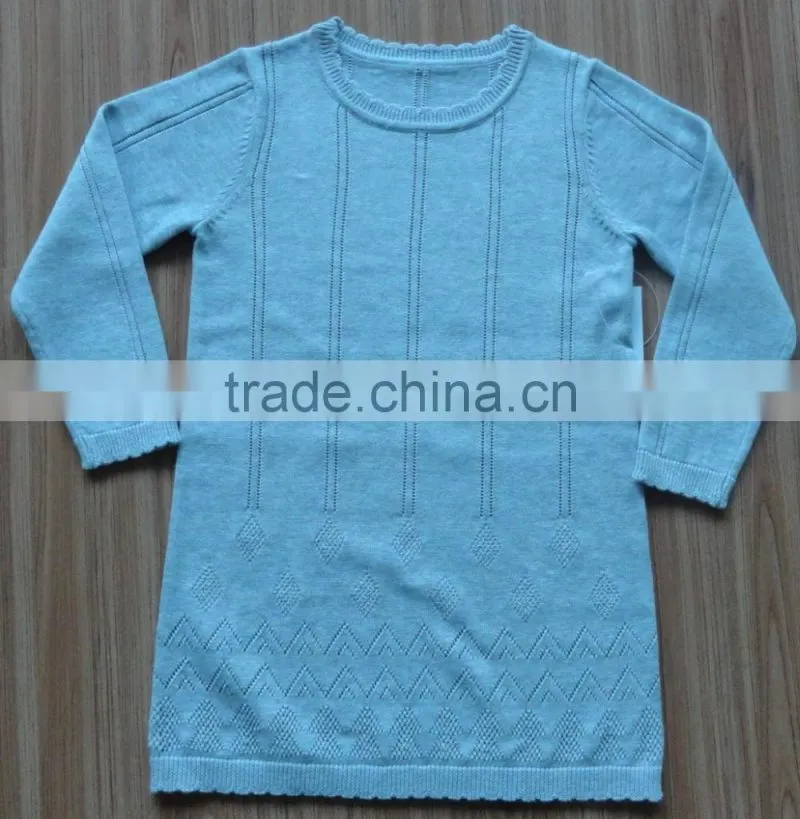 100% cotton girl's Diamond Pattern Sweater,crew neck diamond Pattern Sweater for girl(DSC01458)