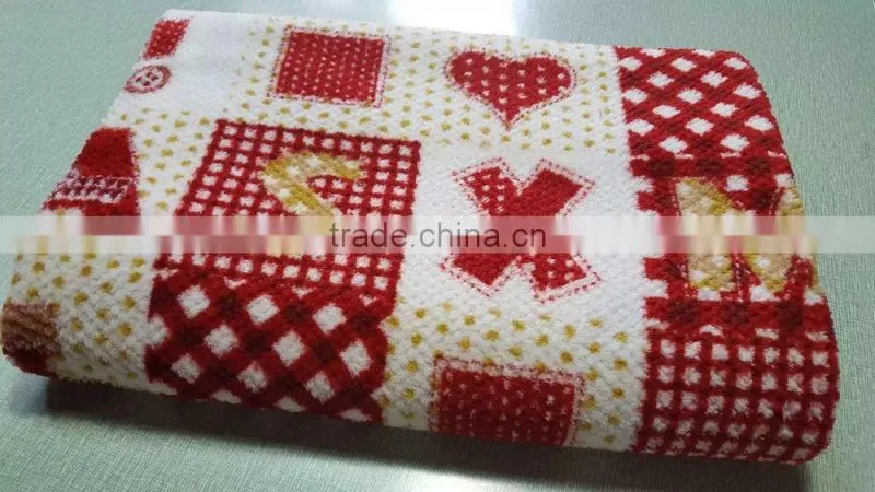 printed jacquard coral fleece fabric