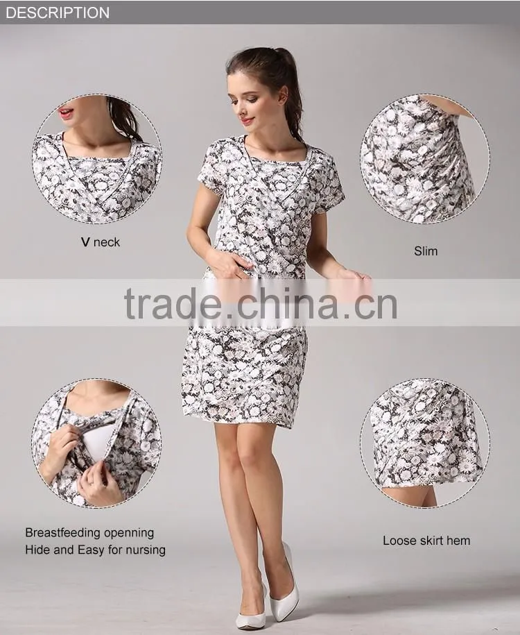 O-neck maternity clothing breathable maternity tops leisure nursing tops