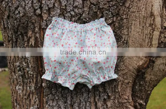 Wholesale Children's Clothing Blank Jogger Pants Baby Soft Ruffle Bloomers Girl Floral Patterns Short