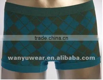 lady checkered cotton seamless underwear boyshort panty
