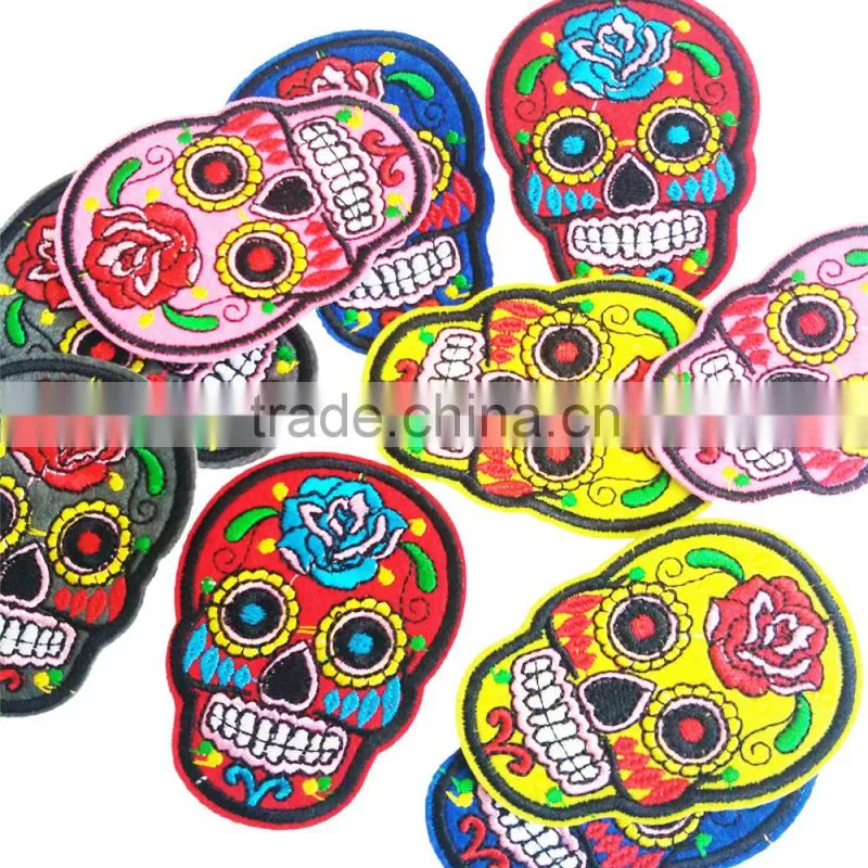 D&D Sewing Craft 10 Pcs/Pack Skull Iron On Patches Embroidered