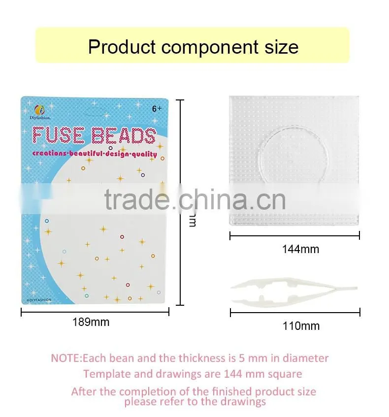 Diyfashion 5mm hama perler beads set with puzzle iron paper and twezzer perler beads toys for kids 18016