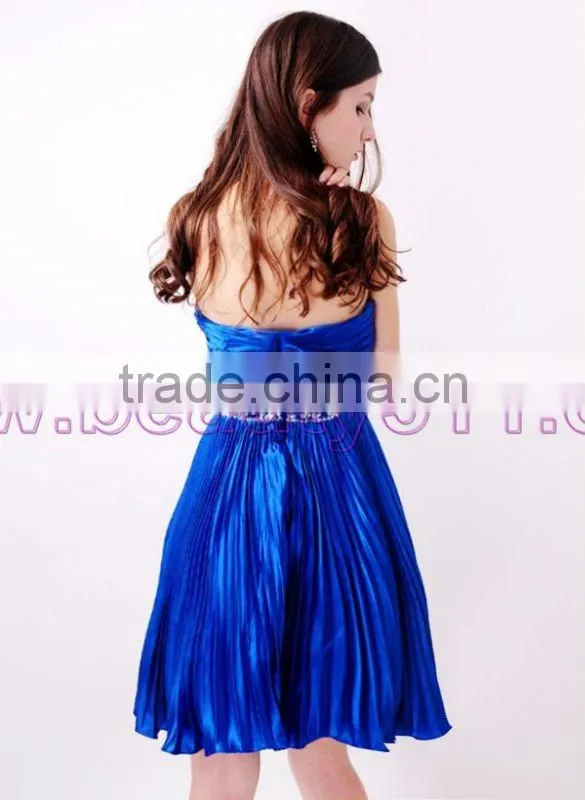 Astergarden Real photo Sweetheart Knee Length Beading Sash Satin Party Dress AS152