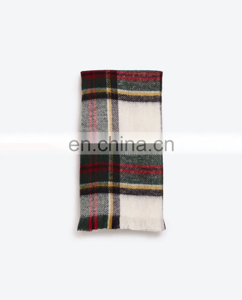 Street Fashion Lengthened Winter Lady Plaid Plaid Plaid Scarf
