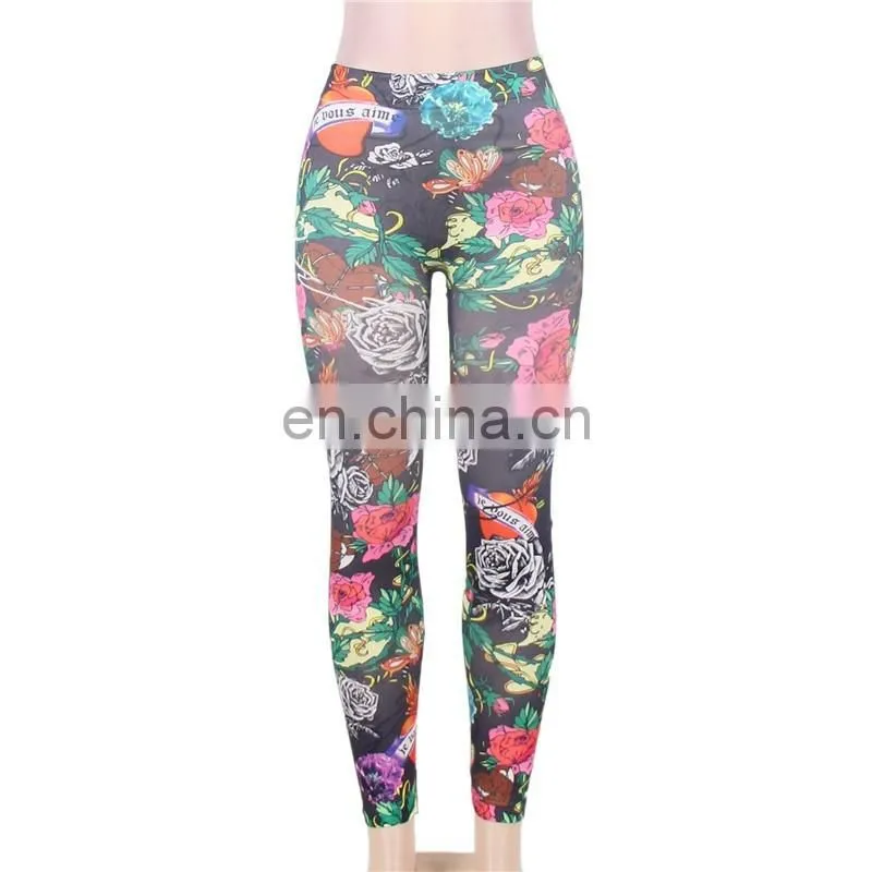 Newest printed seamless tatoo design legging pantaloon