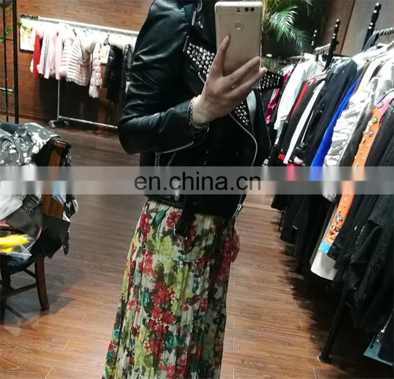 High Quality Custom Design Fashion Motocycle Jackets Black Short Women Biker Leather Jacket
