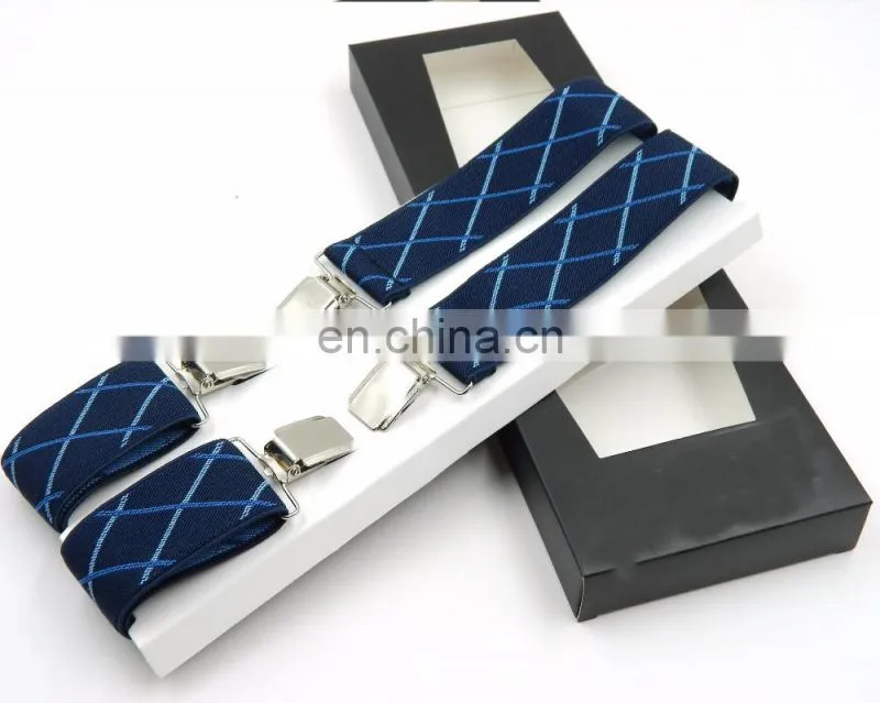 Yiwu wholesale fashion X shape Jacquard braces suspenders for men custom suspenders men's suspenders