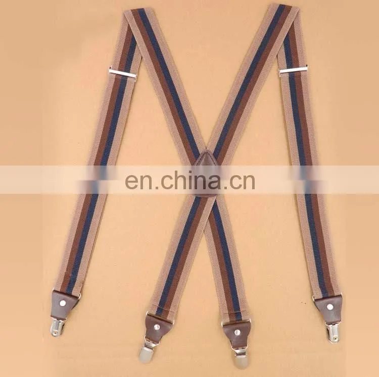 2017 yiwu wholesale custom printing suspenders striped suspenders