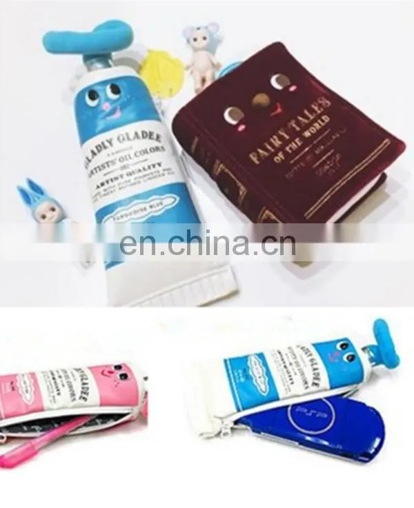 kwaii Artistic watercolor pen shape change coin purse pencil-case