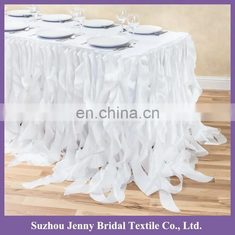 TS017T indian wedding table decorations wedding table skirts party and wedding decoration curly willow table skirting