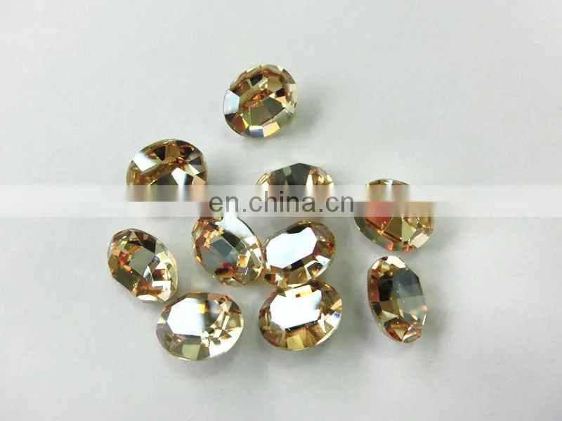 Oval crystal fancy stone machine cut point with the real silver