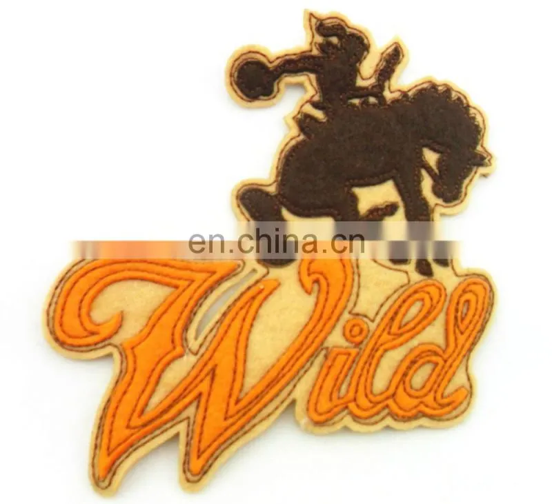 custom felt and polyester embroidered patches for wholesale