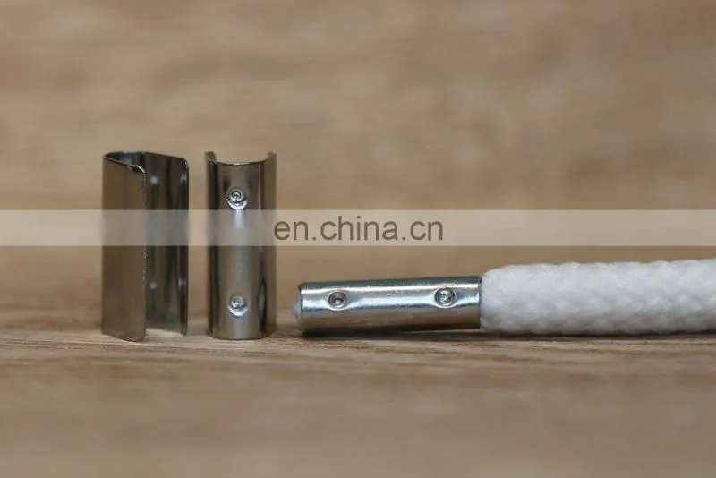 metal crimp for belt/ metal cord end for shoelace/ metal shoelace tips for belt
