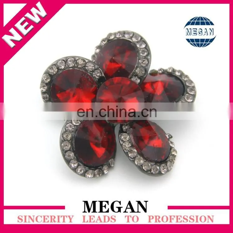 Wholesale diamond flower shaped fashion wedding flat back rhinestone button