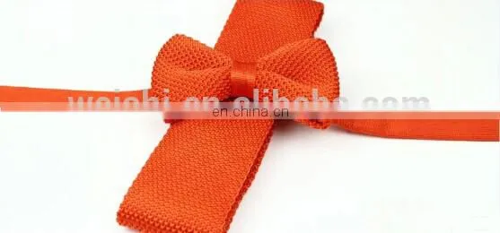 silk solid color knit tie for men