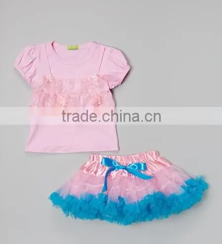 2in1 Baby Girl Top+Skirt Dress Kids Costume Tutu Brown Leopard Clothes sets