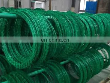Barbed razor wire for security BTO-22 Galvanized Razor Barbed Wire Concertina Wire Coil for military