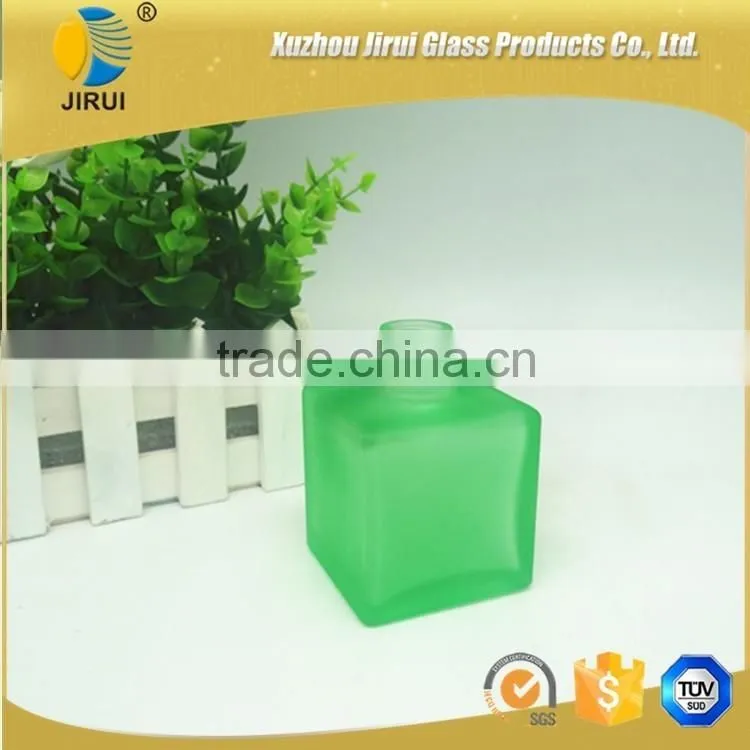 Green Painting Square Diffuser Glass Bottle