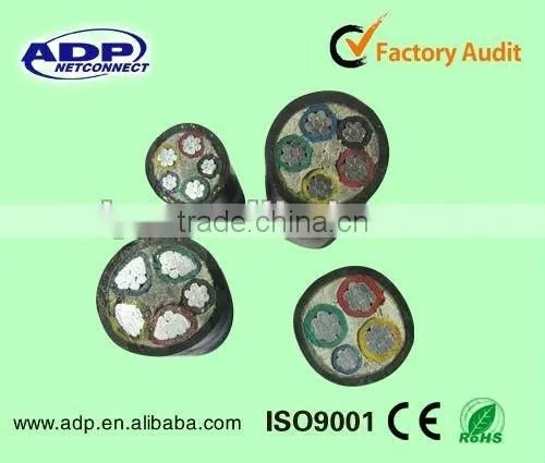 YJV1/3.6/6 KV XLPE insulated power cable multi-cores PVC sheathed electronic cables