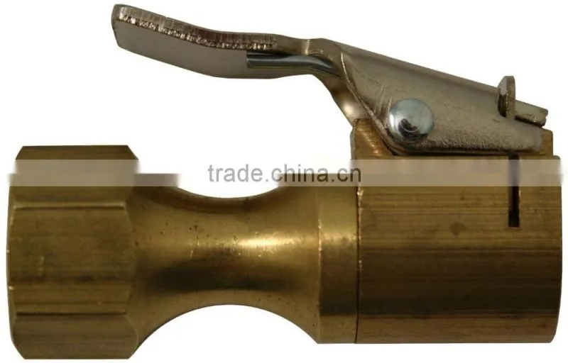 Brass Open Flow Air Chuck with Lock for Tire Inflator valve