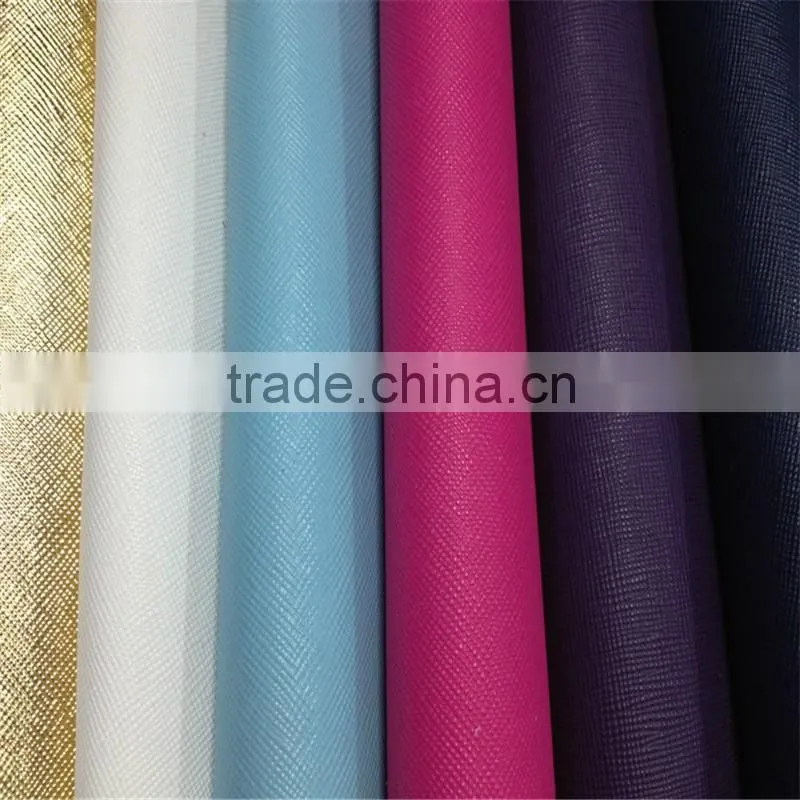 Genuine cow pu split saffiano wallet