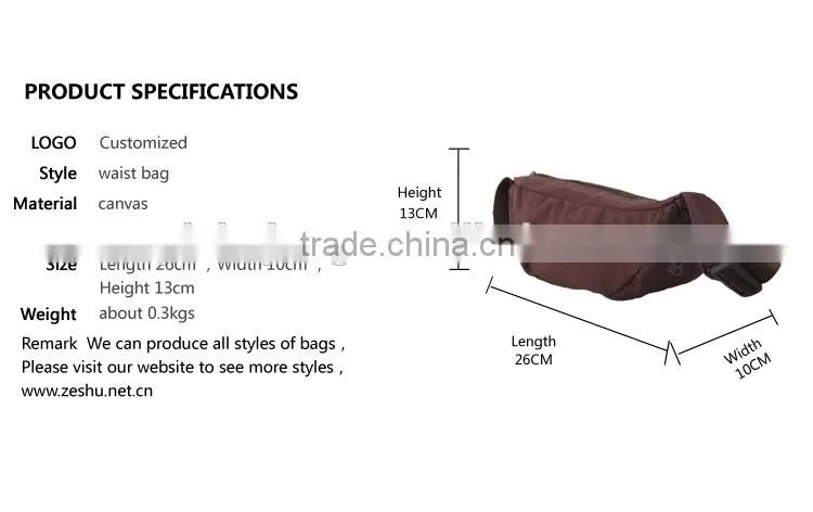 wholesale China manufacturing canvas elastic waist bag