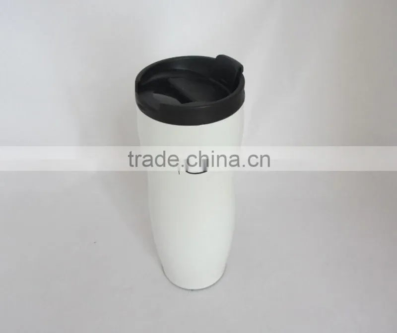 14oz high quality custom non spill double wall stainless steel thermos travel mug with screw lid
