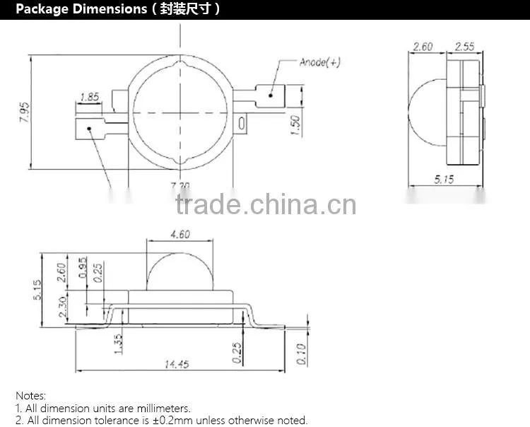 UVLED High Power Lumileds K1 package 3w 365nm uv led with CE rohs LOW price