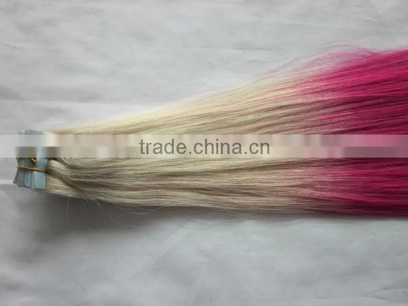 New arrives Popular two tone color Remy hair tape in skin weft