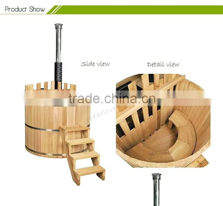 SPA outdoor bathtub round wood fired portable hot tub Manufacturers