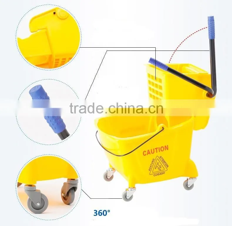 High quality mop wringer trolley delue down press wringer
