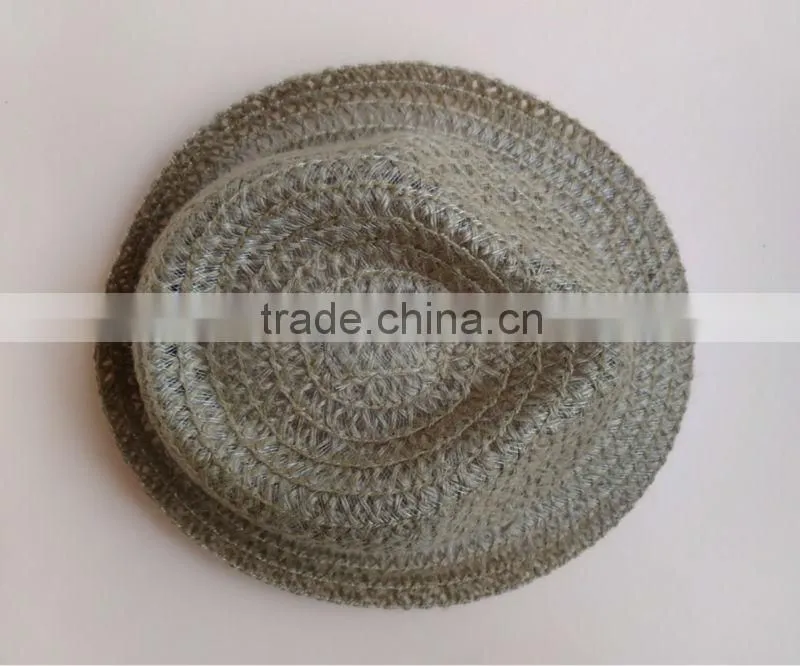 custom classic small brim fibre fadora hat with ribbon