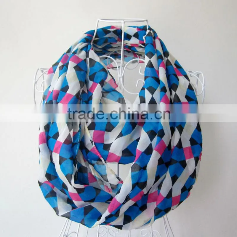 Fashionable Geometric Pattern Chiffon Printed Indian Silk Muslim Lady Scarf