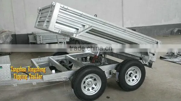 Hot dipped galvanized hydraulic tipping box trailer/ tipper trailer/ farm trailer