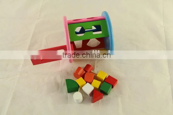Intelligence shape wheel wooden block toy