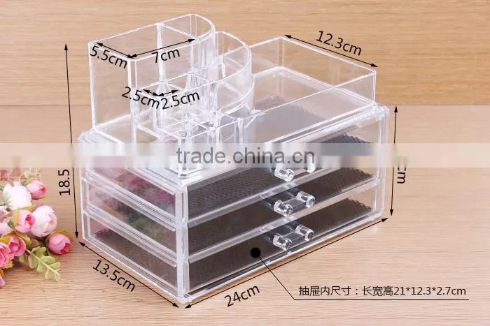 C42 ANPHY Large Makeup Box Jewelry Organizer Crystal Drawers