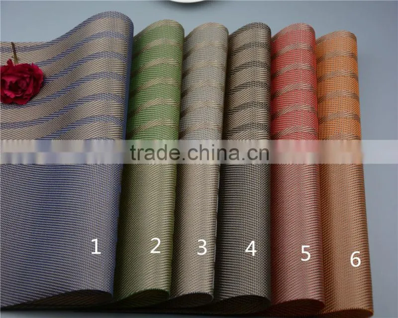 Red classics Non-slip Insulation Moor Crossweave Woven PVC Non-slip Insulation Placemat Washable Table dish Mats