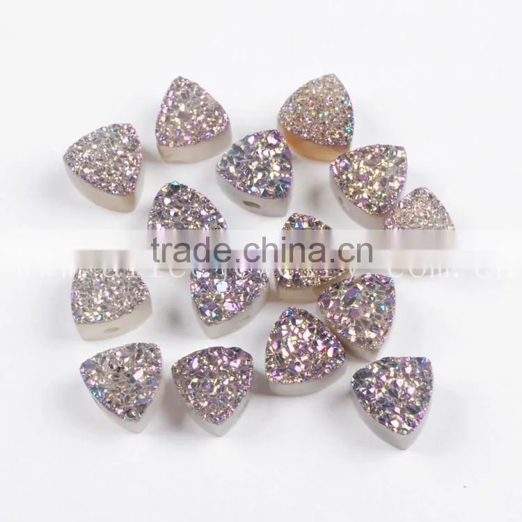 Custom new color agate flat druzy wholesale gemstone for jewelry DIY