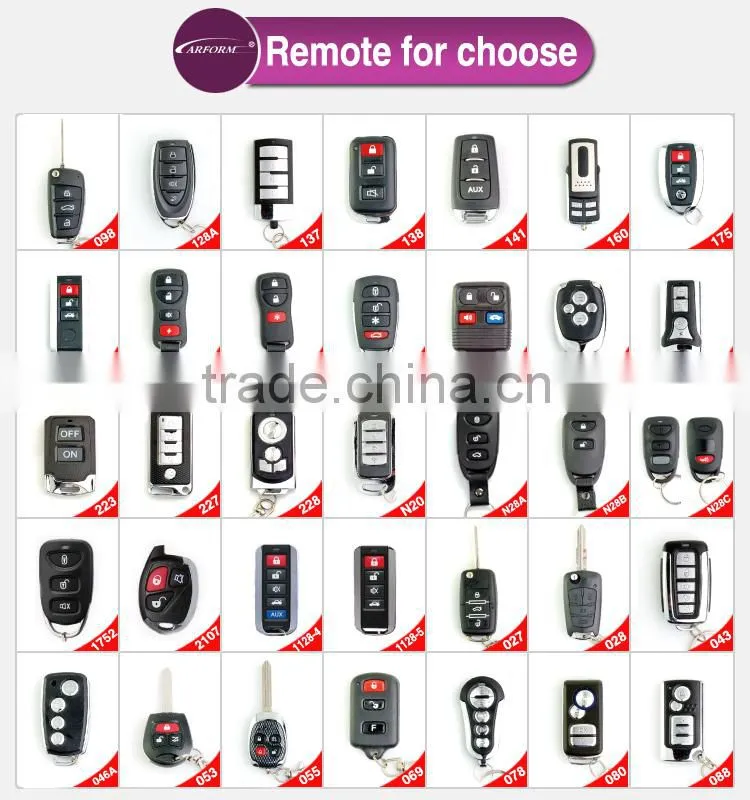 Easy installed remote central locking door system for cars with metal remote LED indicator