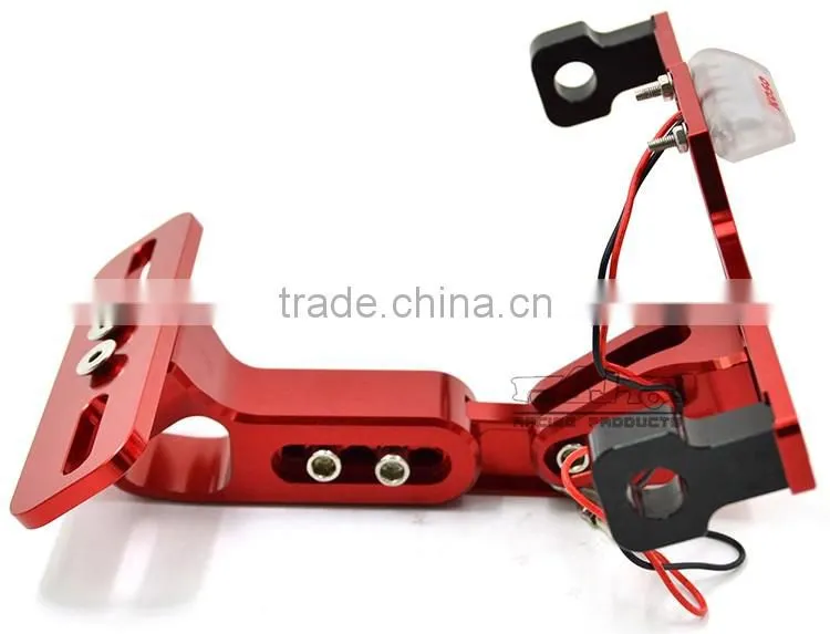 BJ-LPL-039 Aluminum Universal Sportbike License Plate Frames Holder Bracket with LED